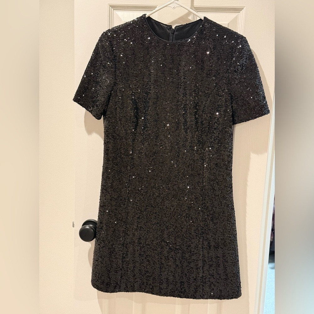 Saint Laurent Black Sequin Dress